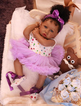 Load image into Gallery viewer, Lifelike 22.8-Inch Reborn Baby Doll - Soft Body African American Girl Toy Gift