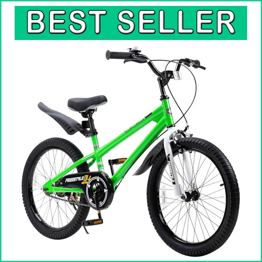 Bright Green Kids Bike 20 Inch with Kickstand & Fun Accessories for Ages 3-10