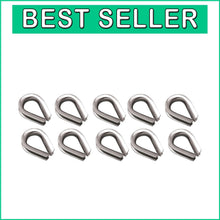 Load image into Gallery viewer, Lightweight Yet Strong 316 Stainless Steel Thimble for Marine Use - 5/16" to 1"