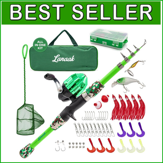 Youth-Friendly Fishing Gear: 65 Inch Telescoping Rod & Fully Stocked Tackle Box