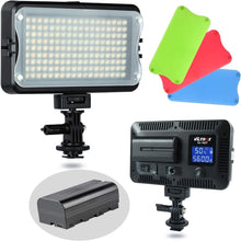 Load image into Gallery viewer, Portable Dimmable LED Video Light Panel for DSLR Cameras with Battery &amp; Charger