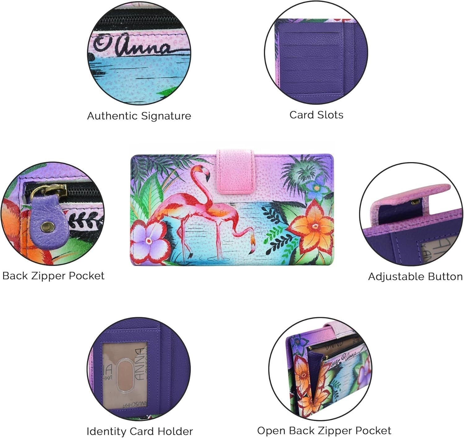 Premium Leather Wallet with Artistic Butterfly Design - Perfect for Everyday Use