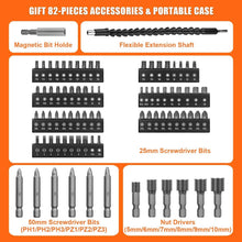 Load image into Gallery viewer, Premium 8V Cordless Screwdriver Kit - 88 in.lbs Torque, 1Hr Charger Included