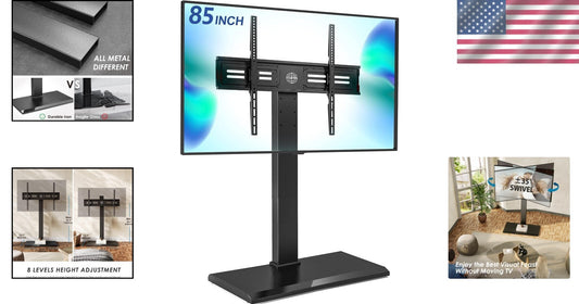 Space-Saving Universal TV Stand with Swivel Mount for 50-85 Inch Screens