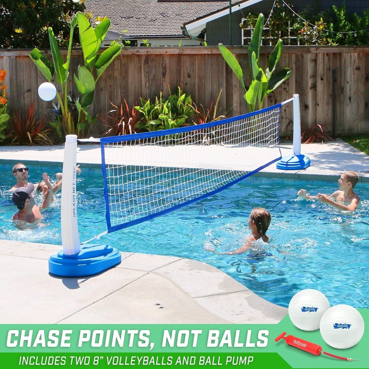 Fast Setup Splash Net PRO Pool Volleyball Net with Pump & Water Volleyballs