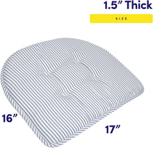 Load image into Gallery viewer, Elegant U-Shaped Memory Foam Seat Cushions - 17" x 16" 6 Pack in Pinstripe Blue
