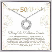 Load image into Gallery viewer, Stylish 50th Birthday Jewelry - Non-Allergenic Sterling Silver Necklace for Her