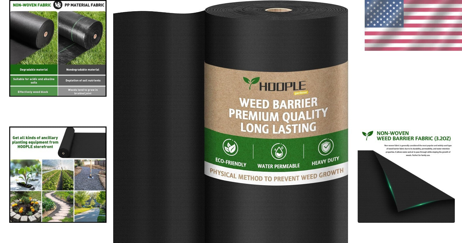 Durable 3ft x 180ft Weed Control Fabric - Easy Install for Beautiful Gardens