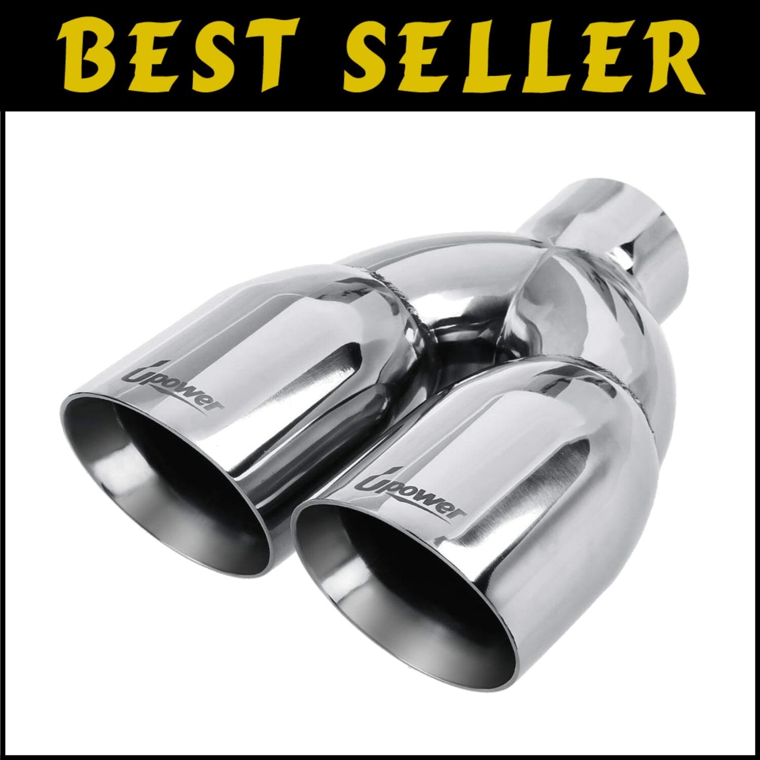 Premium 2.5" to 3.5" Dual Exhaust Tip - Polished 304 Stainless Steel Tailpipe