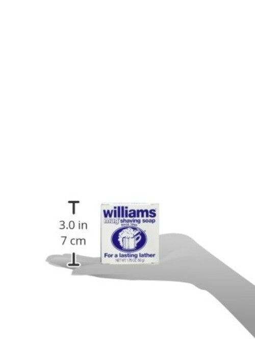 Williams Mug Shaving Soap Bar 1.75 oz - Perfect Foaming Lather for All Skin