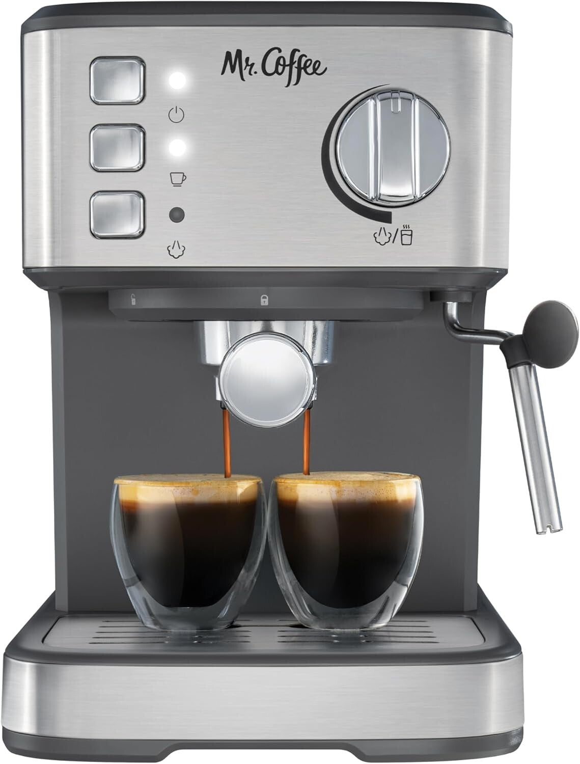 15-Bar Automatic Espresso Machine with Intuitive Controls & Easy Cleanup