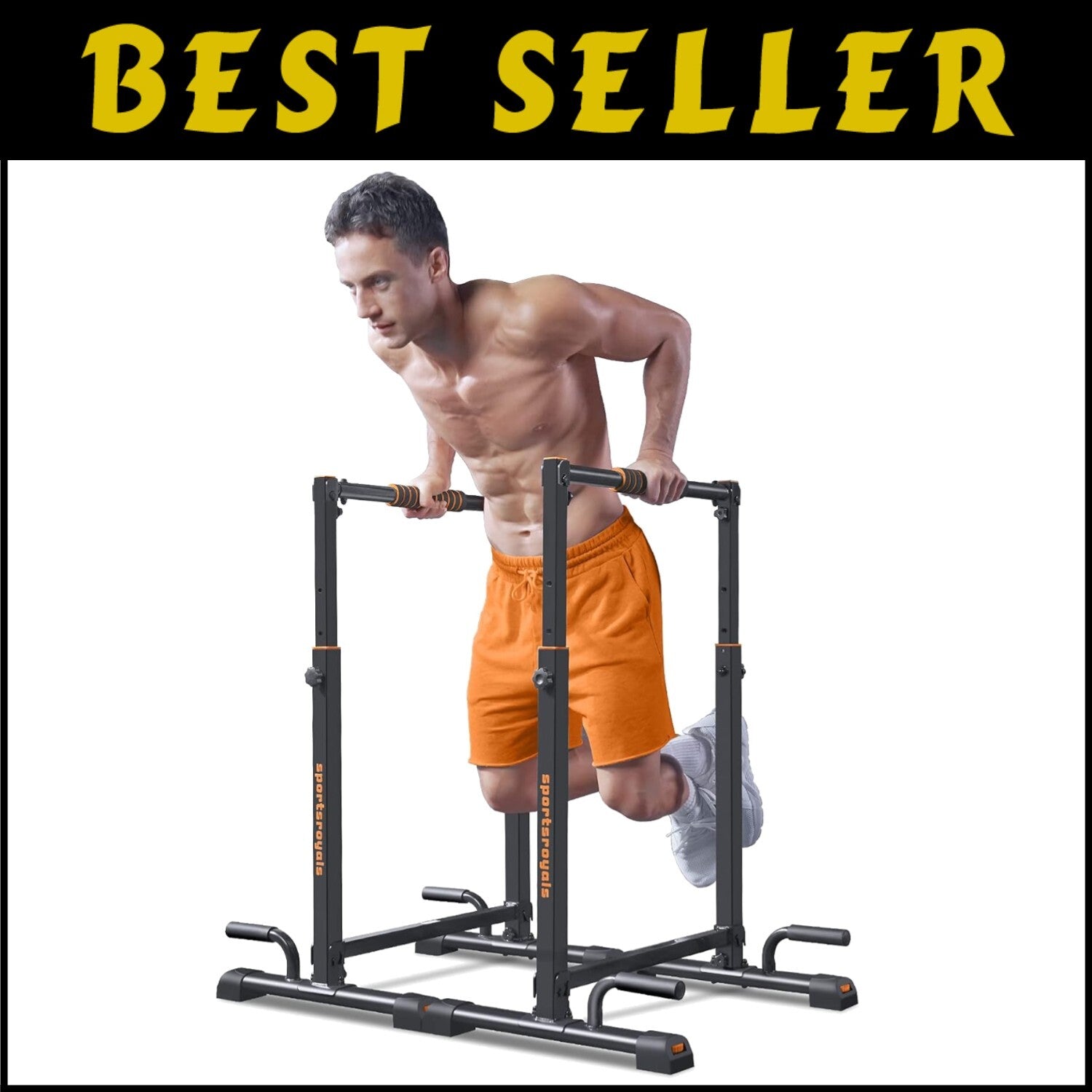 Stable Adjustable Dip Stand with Folding Design - 1200LBS Capacity for All Users