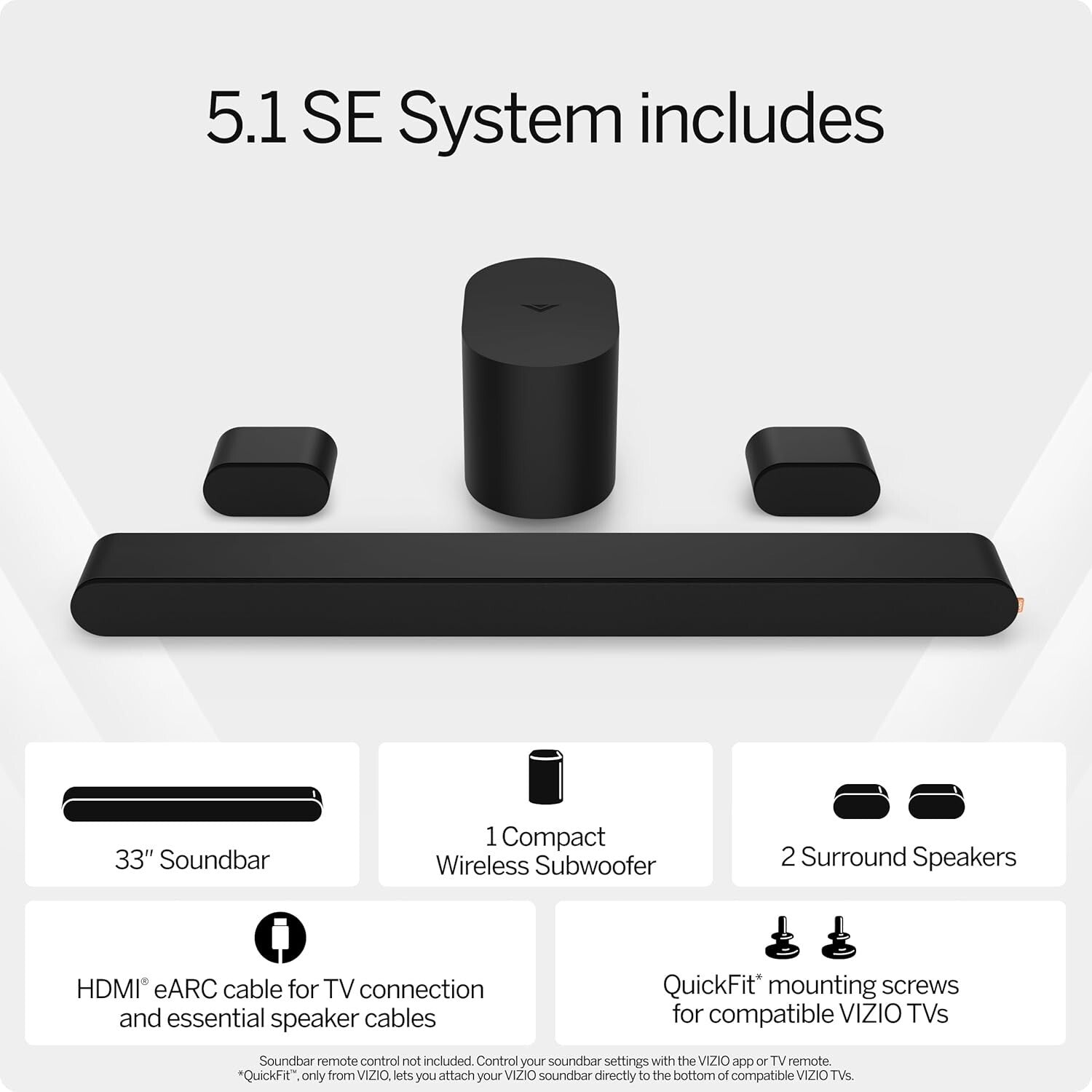 5.1 Soundbar with Compact Wireless Subwoofer – Seamless Dolby Atmos Audio Setup