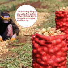Load image into Gallery viewer, Bulk 300 Red Mesh Storage Bags – Ideal for Onions, Potatoes &amp; Produce Freshness