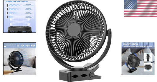 Compact 8-Inch Clip-On Fan with 360-Degree Rotation - Ultimate Portability