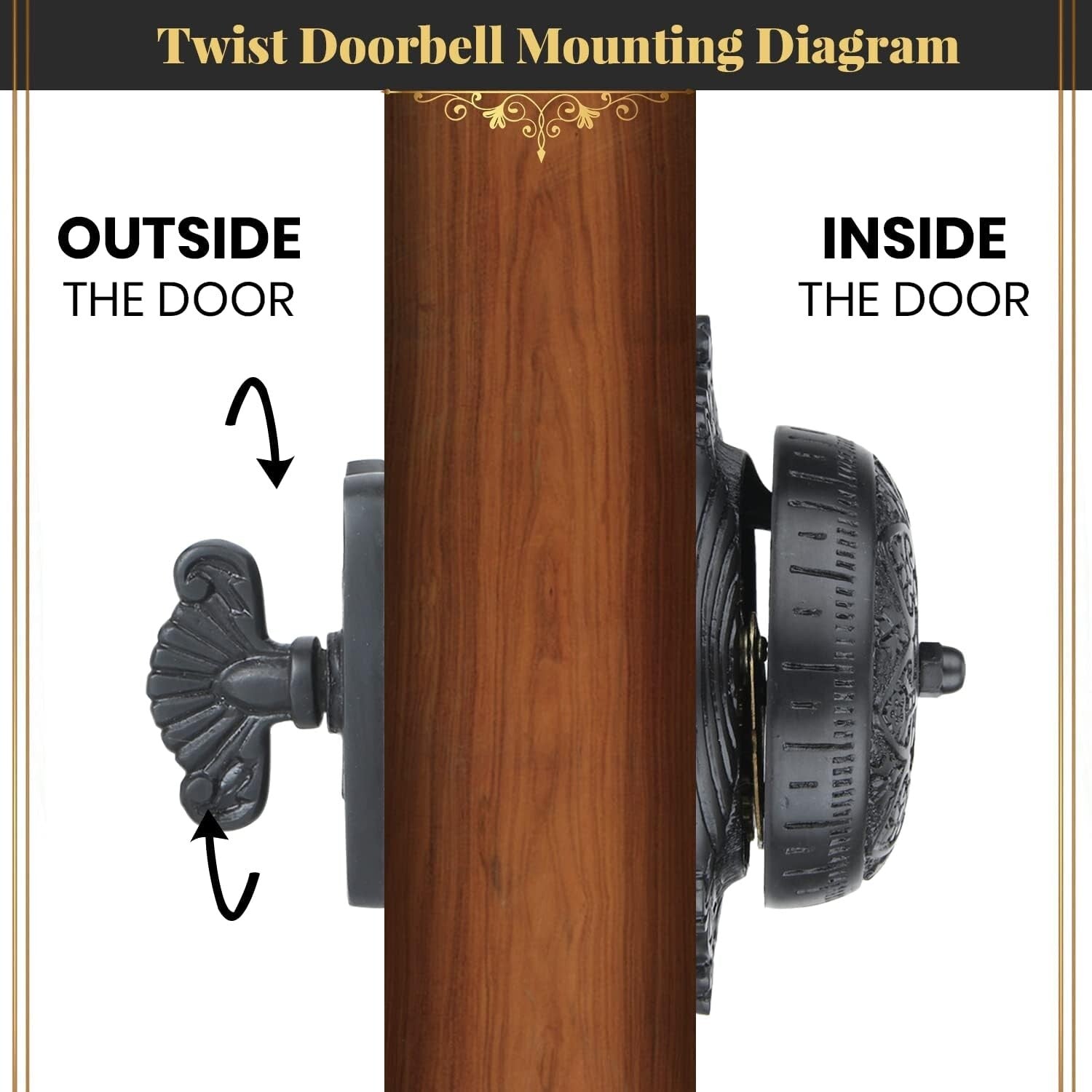 Durable Wireless Antique Doorbell with Classic Chime Sound - Effortless Charm