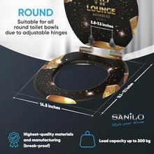 Load image into Gallery viewer, Soft Close Decorative Toilet Seat - Round Molded Wood Design in VIP-Lounge Color