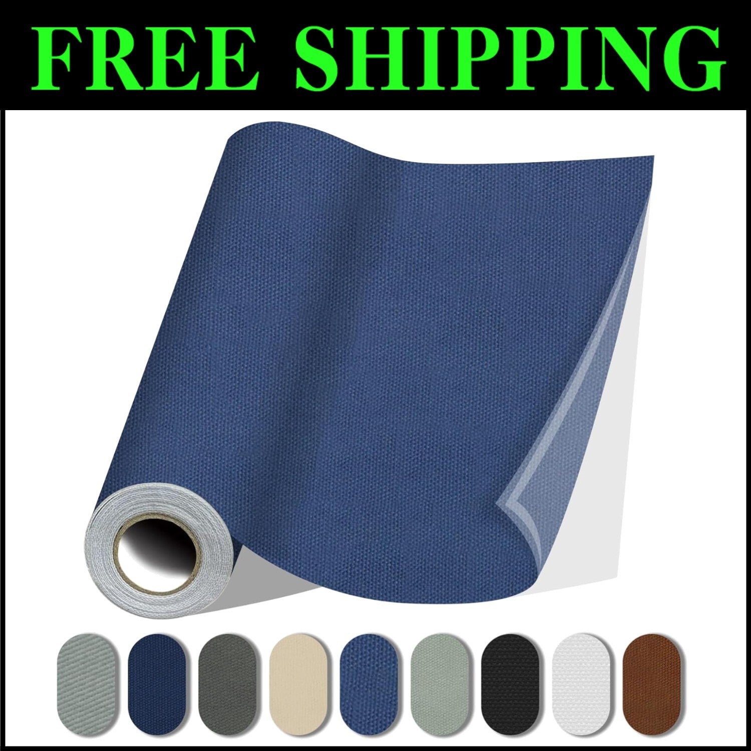 Durable Self-Adhesive Fabric Patch, 35x79 in Blue Grey - Quick Furniture Repair