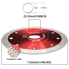 Load image into Gallery viewer, Precision 4.5-Inch Diamond Tile Blade - Fast Cutting for Porcelain &amp; Granite