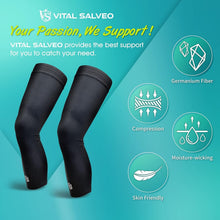 Load image into Gallery viewer, Anti-Slip Compression Leg Sleeves with Sun Protection &amp; Muscle Support - Black