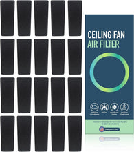 Load image into Gallery viewer, Effortless Air Quality with 20-Pack Charcoal Ceiling Fan Filters - Easy Install