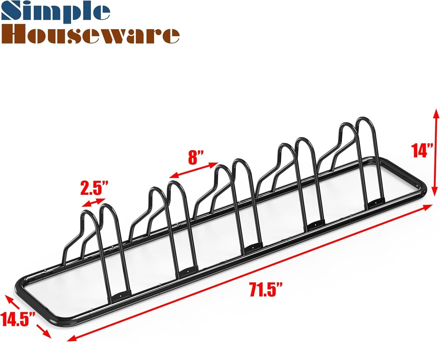 5-Compartment Bicycle Parking Rack - Easy Assembly & Sturdy Powder Coated Finish