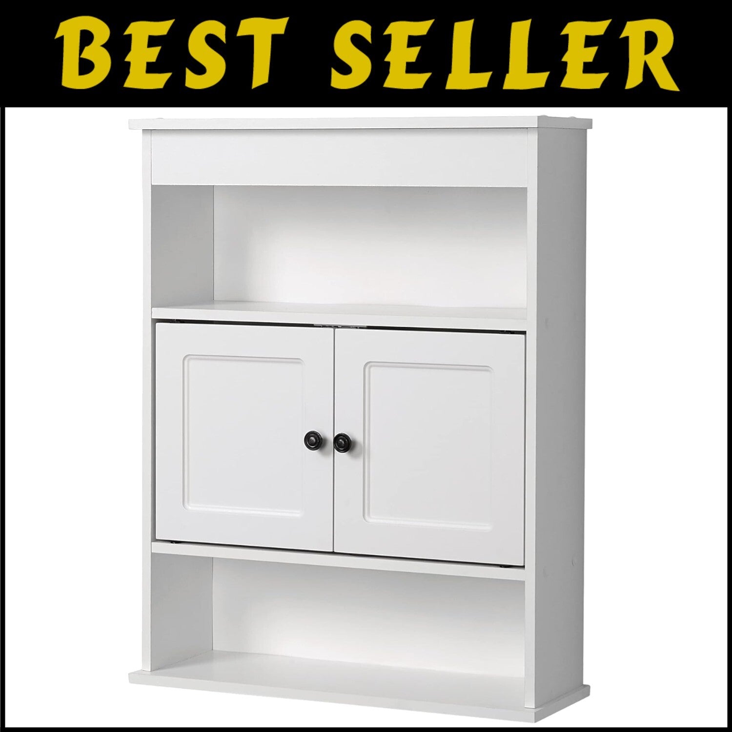 Stunning White Wooden Wall-Mounted Cabinet - Ideal for Bathroom or Utility Rooms