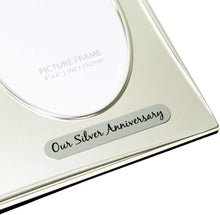 Load image into Gallery viewer, Interchangeable Mat Silver Plated Picture Frame for 25th Wedding Celebrations