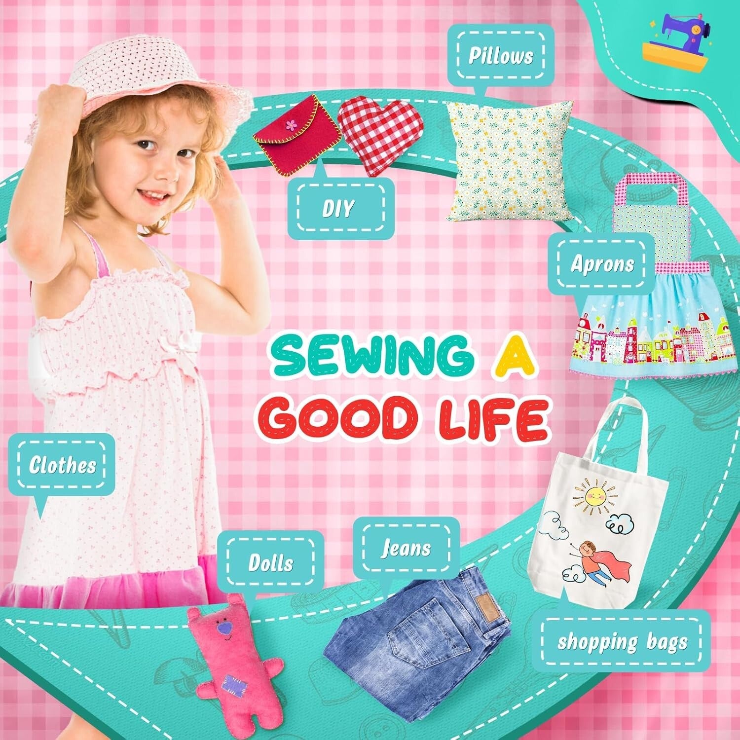 Electric Portable Sewing Machine with Accessories & Tutorials: Ideal for Travel