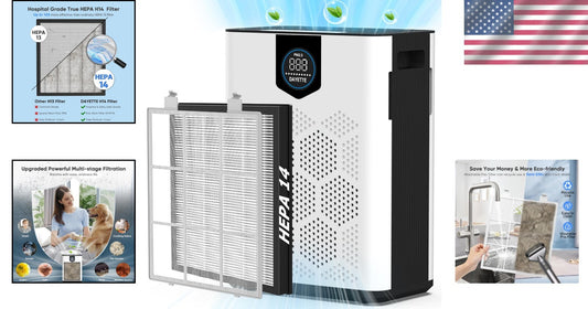 Dual Air Intake H14 HEPA Air Purifier for Home - Maintains Healthy Air Quality