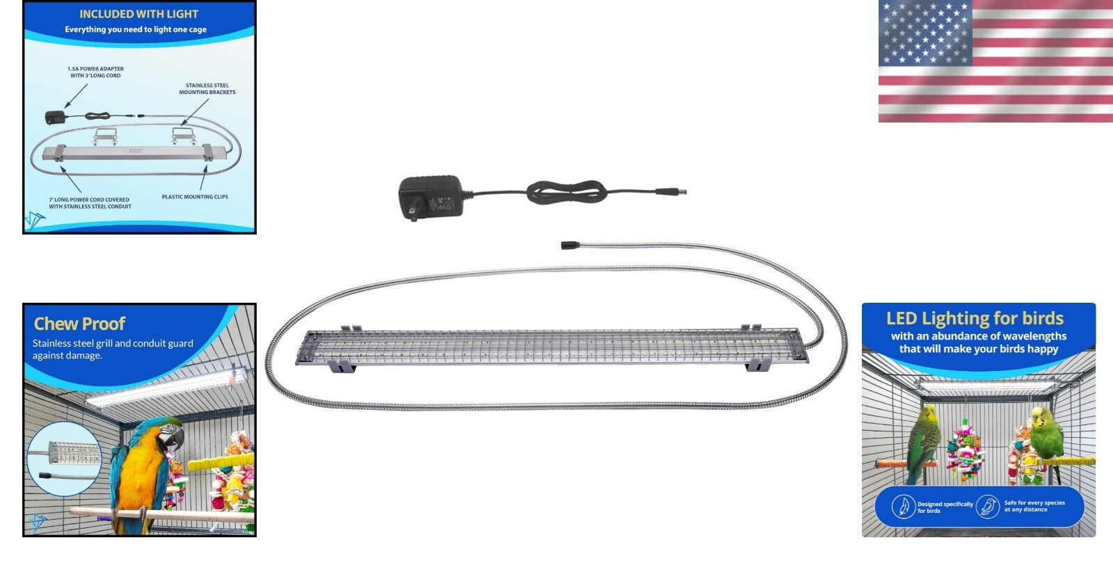 Veterinary Approved Bird Cage Light - Simulates Natural Light for Healthier Pets