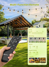 Load image into Gallery viewer, 75FT Waterproof Solar String Lights with 35 Dimmable LED Bulbs &amp; Remote Control