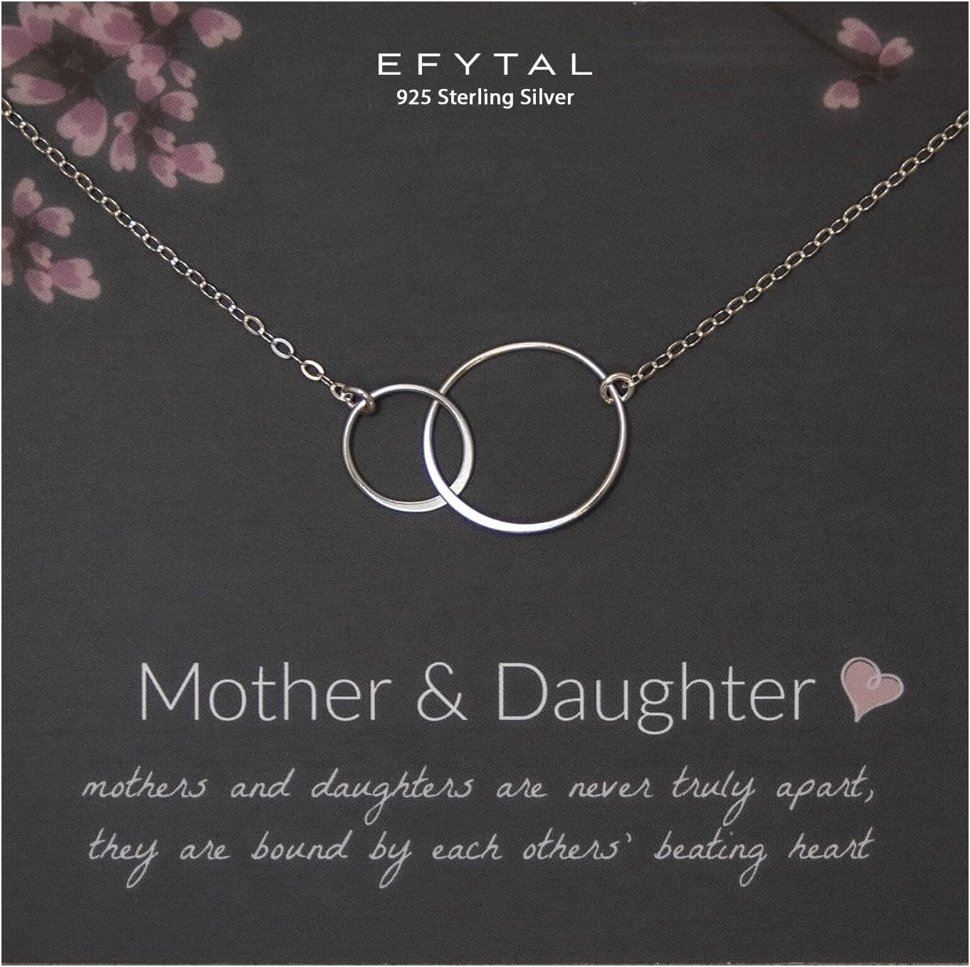 Elegant Infinity Circle Necklace - 19" Sterling Silver Mother & Daughter Gift