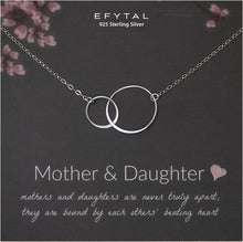Load image into Gallery viewer, Elegant Infinity Circle Necklace - 19" Sterling Silver Mother &amp; Daughter Gift