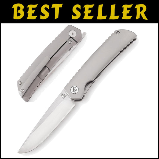 Premium Folding Pocket Knife with ZDP-189 Steel & Titanium Handle - 4.5 Inches