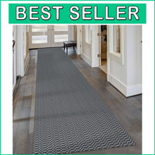 Load image into Gallery viewer, Comfort &amp; Safety: Charcoal 3' x 16' Non-Slip Runner Rug for Hallway &amp; Kitchen
