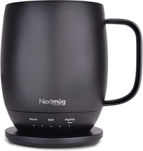 Load image into Gallery viewer, Self-Heating Temperature-Controlled Coffee Mug - 14 oz. Black Ceramic Elegance