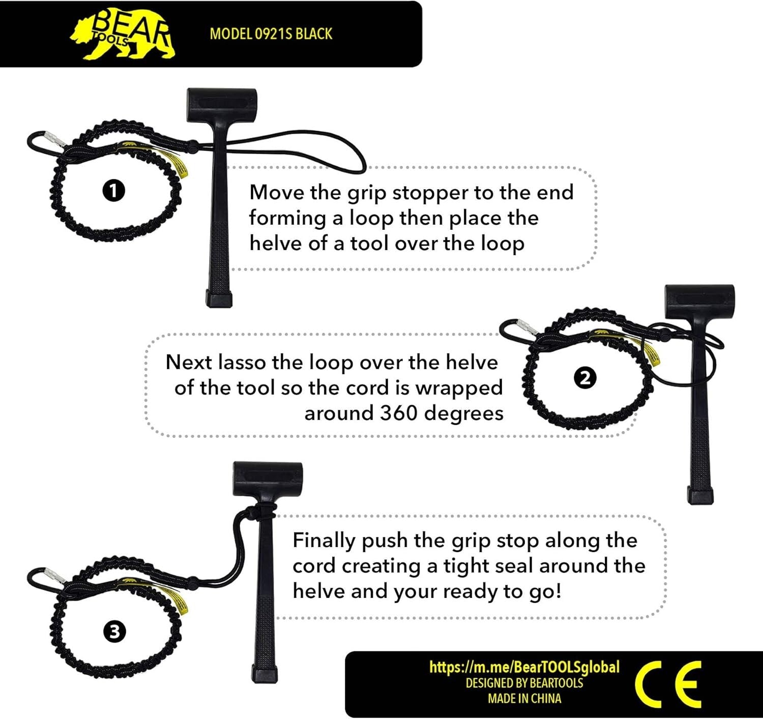 Reflective Tool Tether Lanyard with Adjustable Loop - Max 8KG Load for Safety