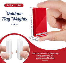 Load image into Gallery viewer, 24-Piece Magnetic Outdoor Flag Weights - Waterproof &amp; Stylish Red/White