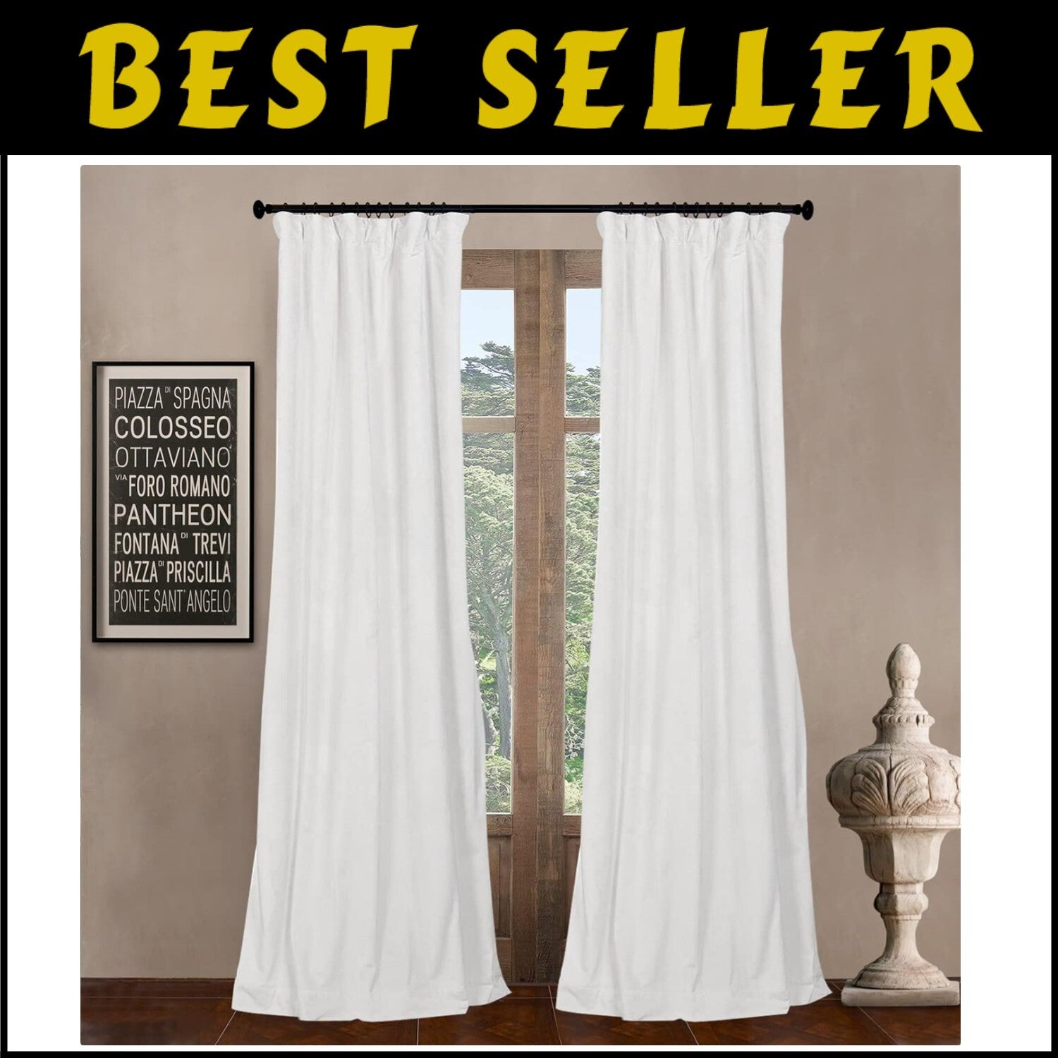 Exceptional Velvet Blackout Curtains 52" W x 102" L, Machine Washable - Set of 2