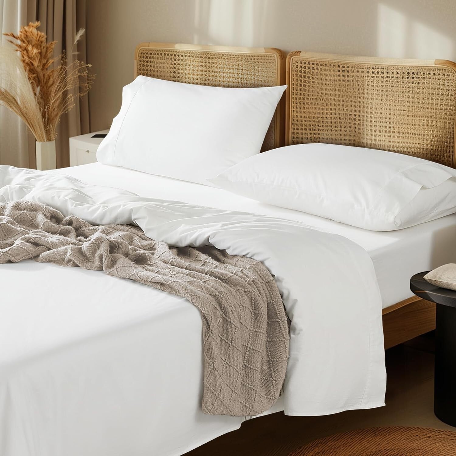 Elegant 4-Piece King Size Sheet Set - Soft Sateen Weave, Perfect for Gifting