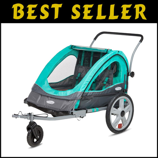 Versatile Quick-N-EZ Double Bike Trailer - Safe Toddler Transport & Storage