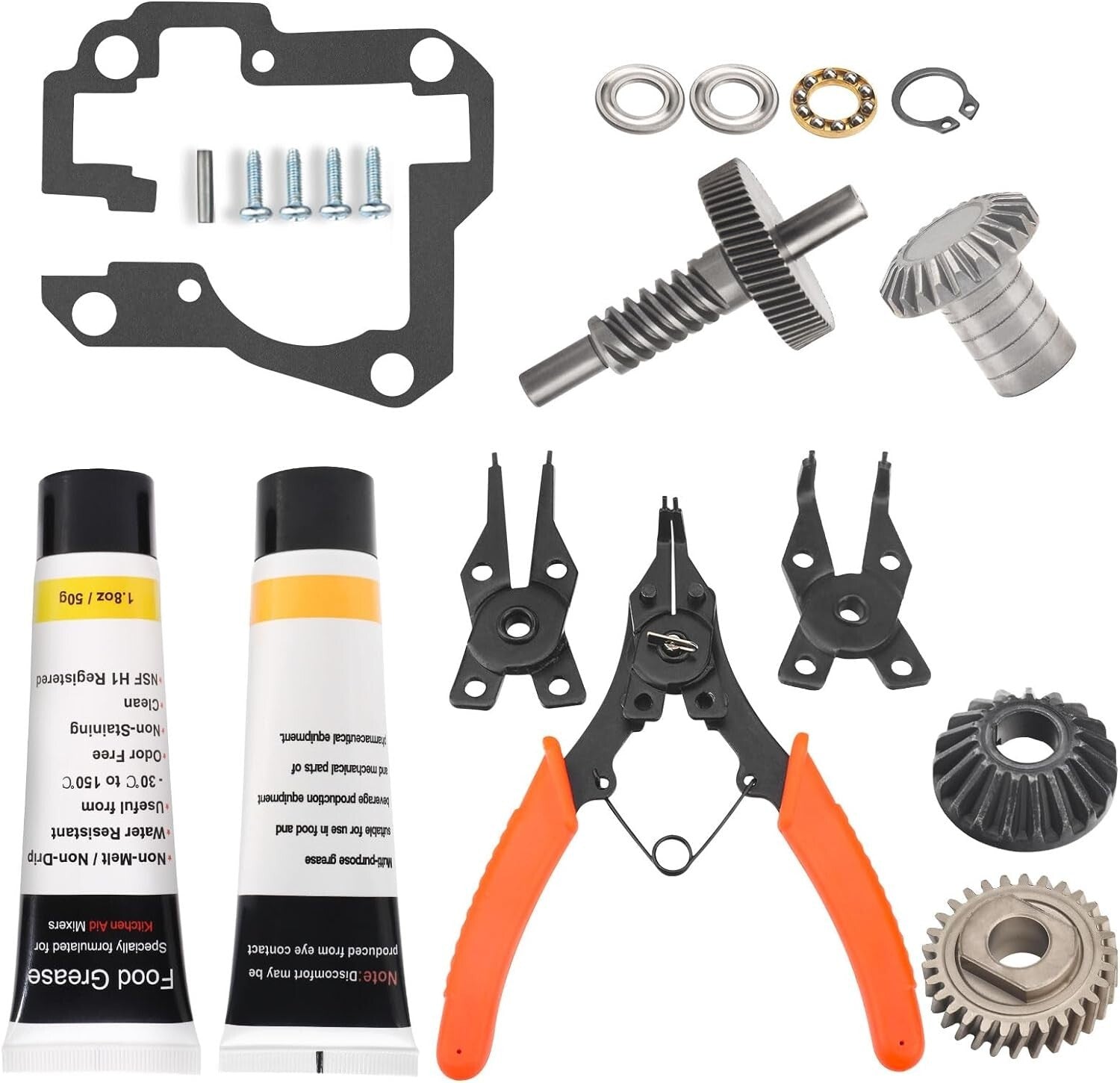 Durable Worm Gear Kit for KitchenAid 5QT & 6QT Mixers - Easy Install with Tools