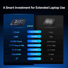 Load image into Gallery viewer, High-Performance Laptop Cooling Pad with Turbo Fan &amp; Touch Control - 15-21in