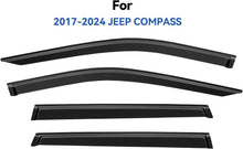 Load image into Gallery viewer, Easy Install Out-Channel Rain Guards for 2017-2025 Jeep Compass - Smoked Finish