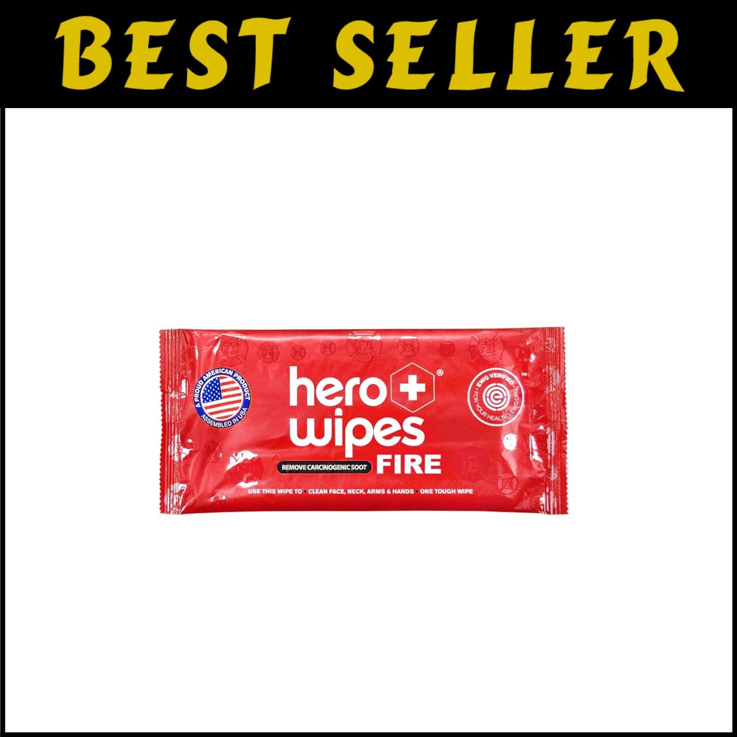 Portable Firefighter Wet Wipes - 10x9in, Alcohol-Free, 120 Individually Sealed