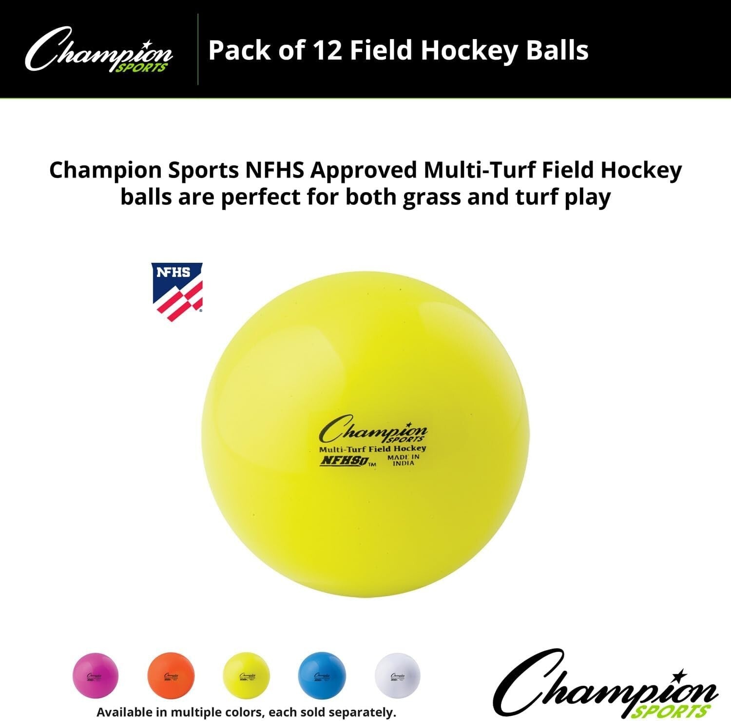 Field Hockey Balls for Competitive Play - 12-Pack, Perfect for Schools & Leagues