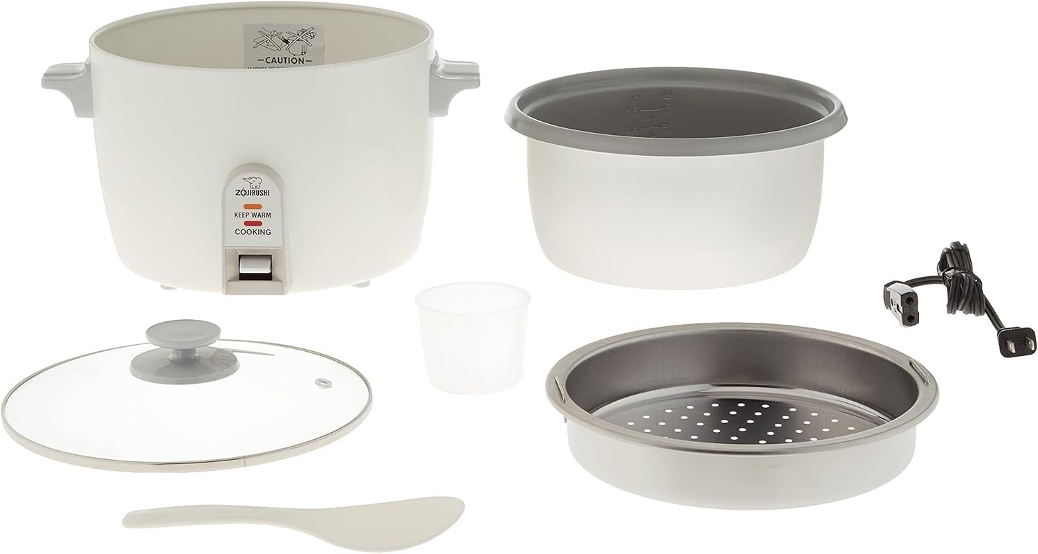 Effortless 10-Cup Rice Cooker with Stainless Steel Lid and One-Switch Control