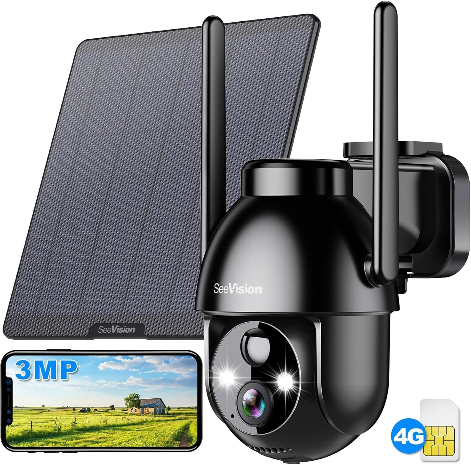 Advanced Solar Security Camera with AI Motion Detection & Cloud Storage Included