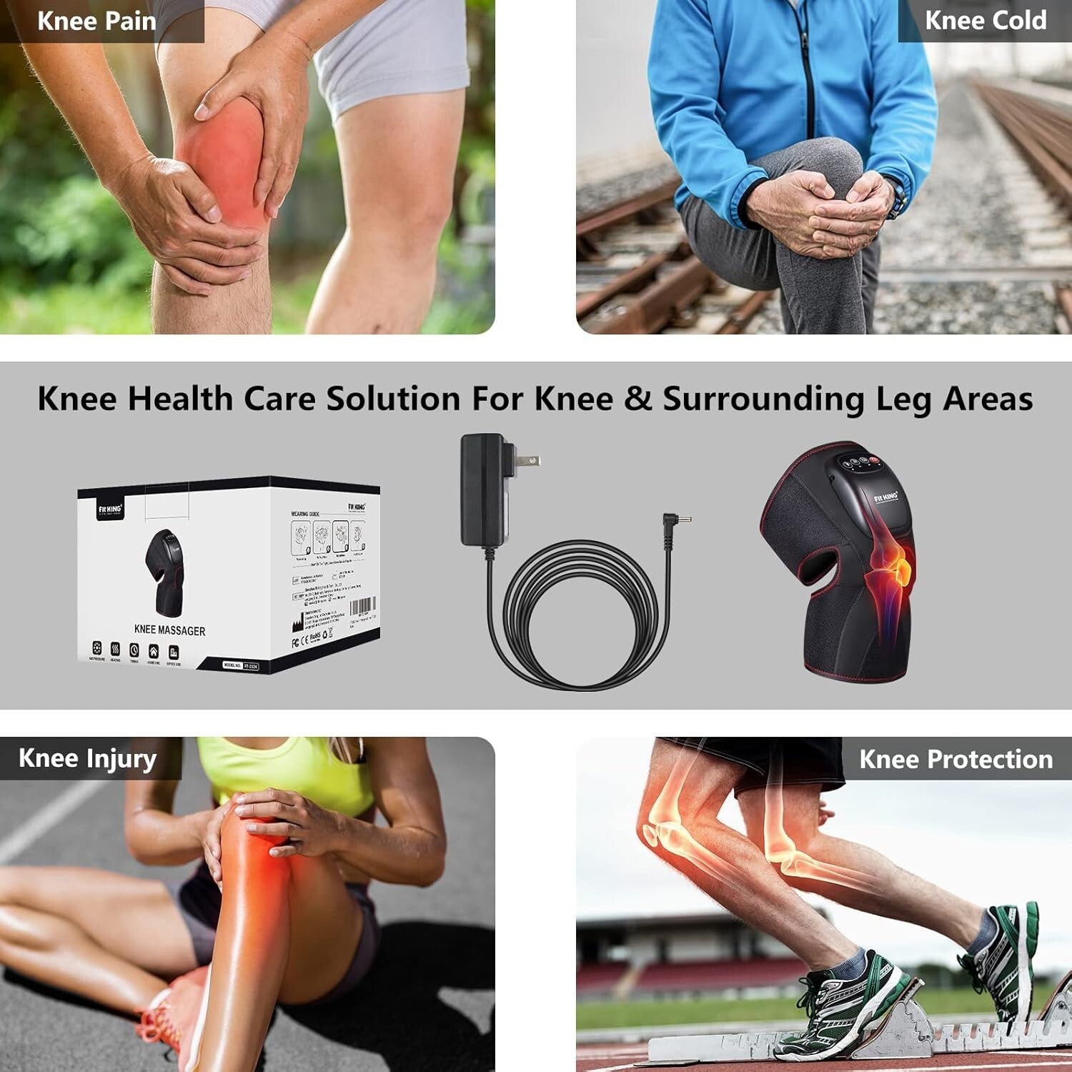 Adjustable Knee Brace Massager with Heat - Enhance Circulation & Recovery